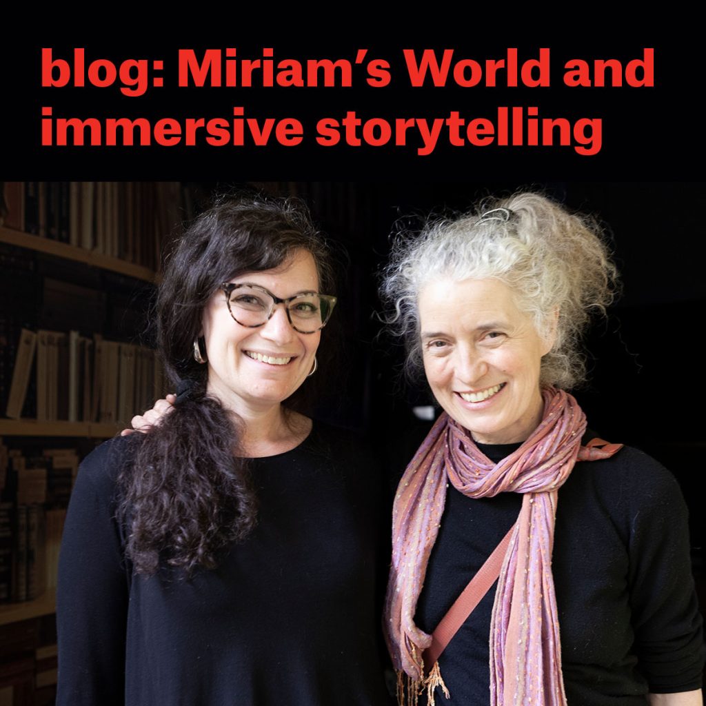 Naomi, creator of Miriam's World and Martha Baillie, author of The Incident Report, smile together for a photo. Clicking on this image will take you to the blog: Miriam's World and immersive storytelling.